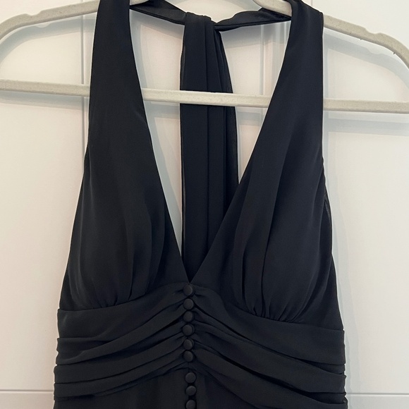 White House Black Market Black Halter Dress with Buttons and Long Ties - Picture 1 of 6